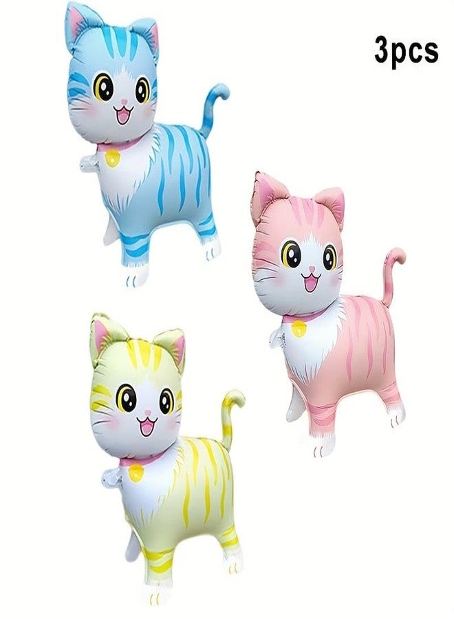 Samariya Cat Shape Animal Foil Balloons 21" inch for Kids Birthday Baby Shower Event Celebration Function Decoration for kids (Pack of 3) - Image 3